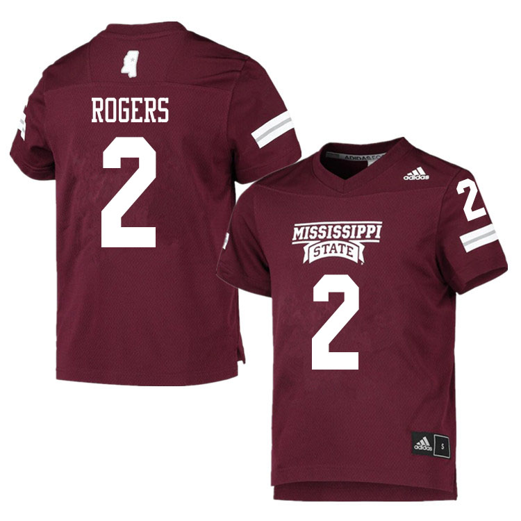 Men #2 Will Rogers Mississippi State Bulldogs College Football Jerseys Sale-Maroon